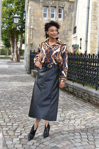 Vera lederlook rok