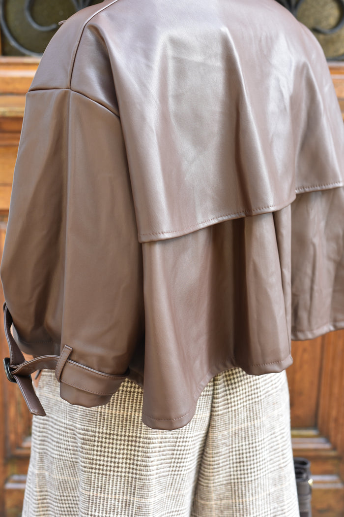 Sienna lederlook jas