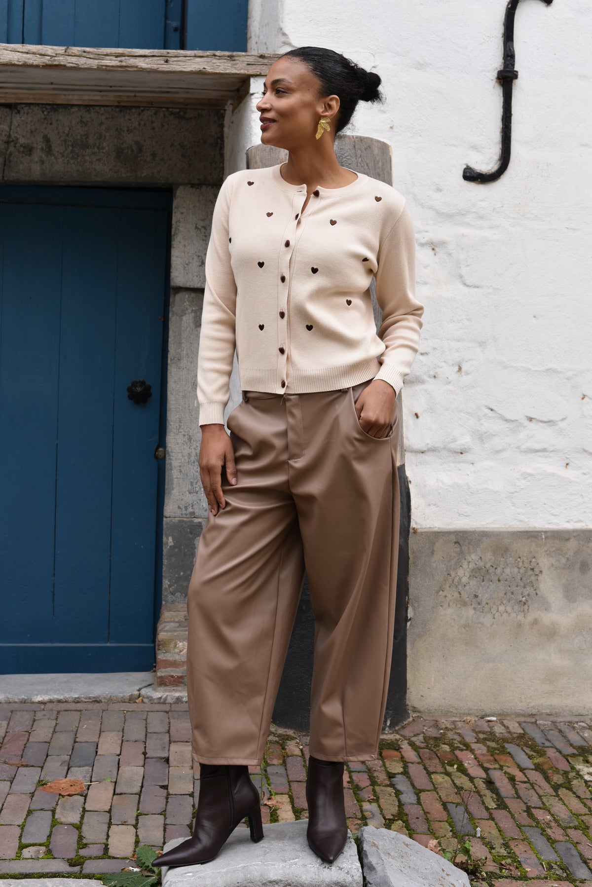 Bonida lederlook broek in 2 kleuren