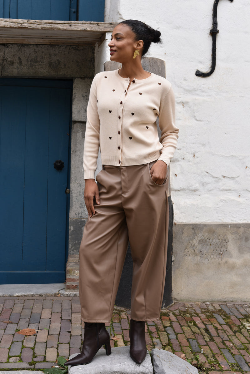 Bonida lederlook broek in 2 kleuren