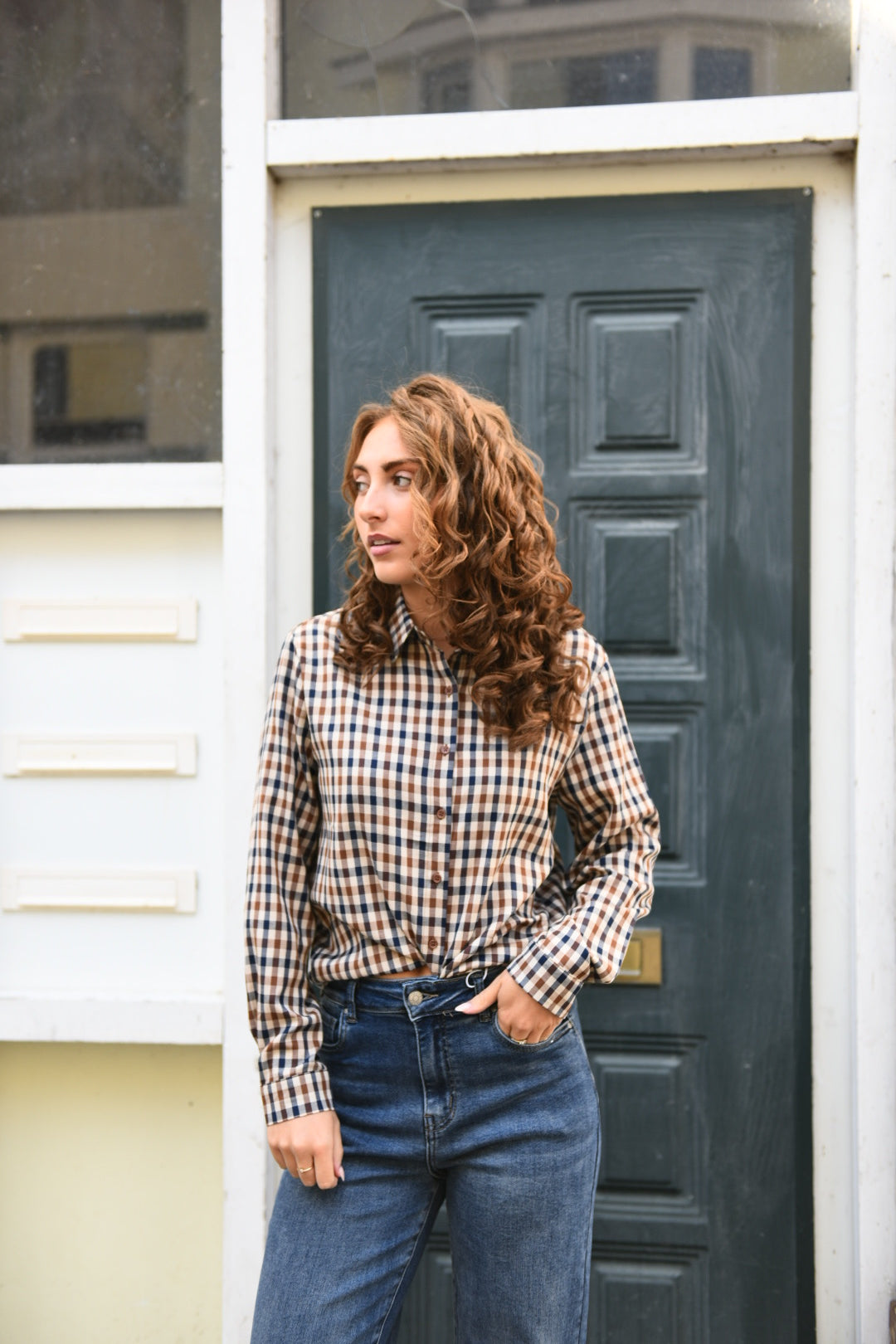 Zavina Plaid Blouse