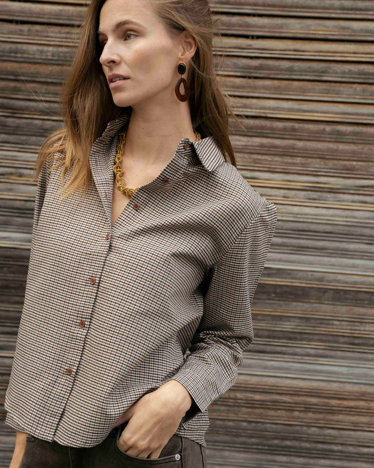 Vespera Checked Blouse