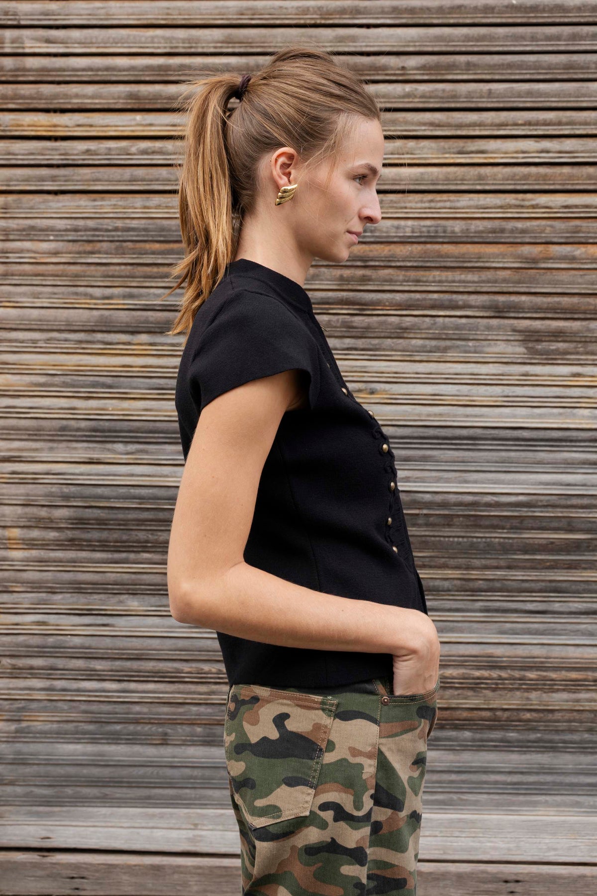 Zalika Button-Front Top