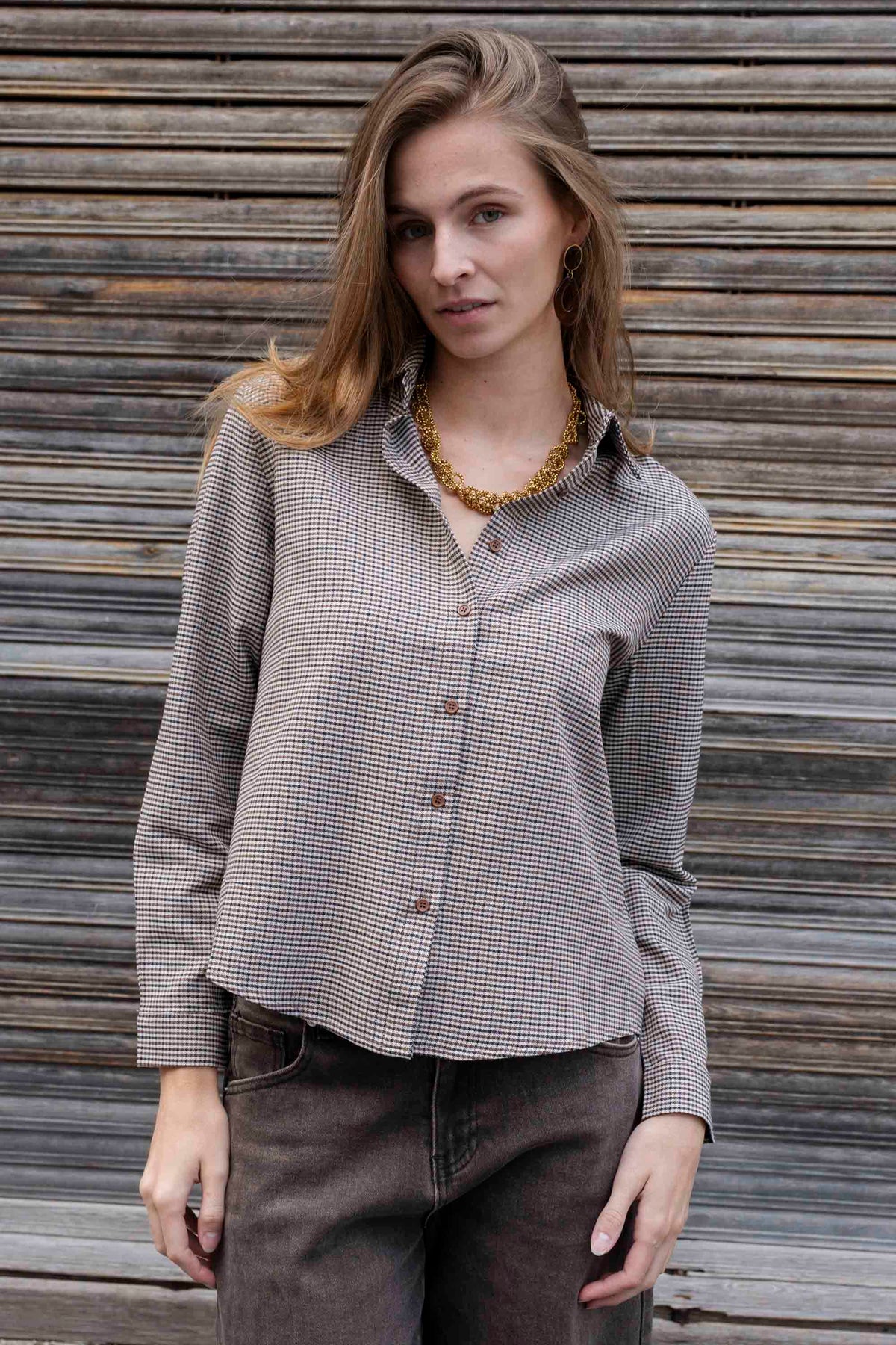 Vespera Checked Blouse
