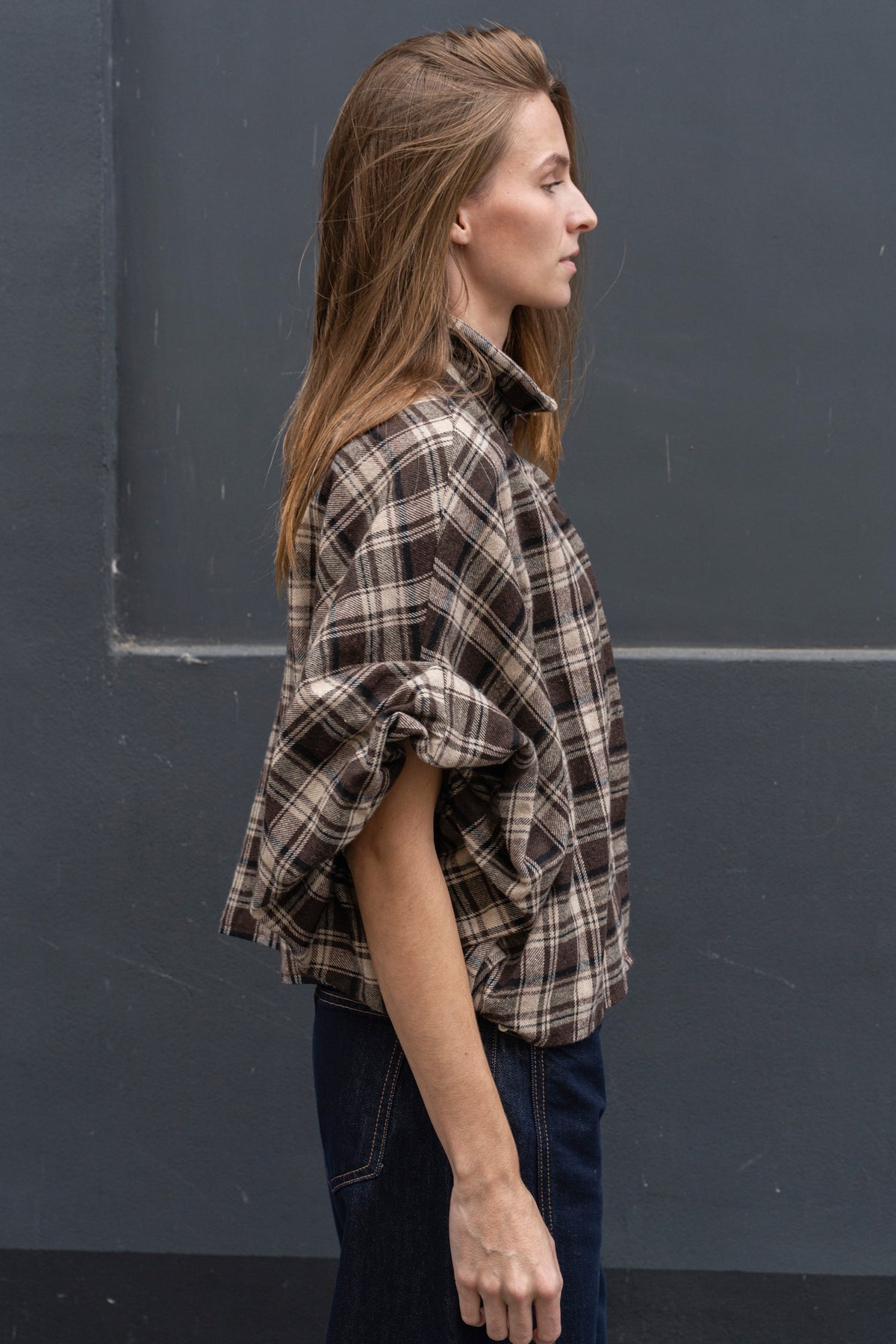 Jady Check Balloon Jacket