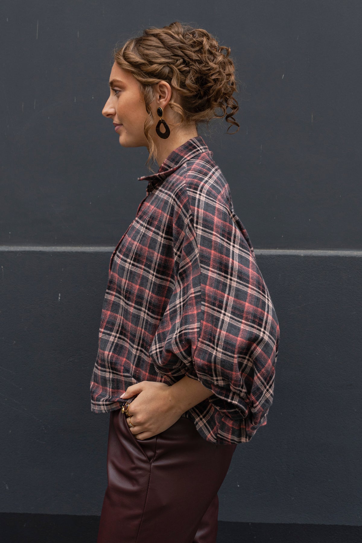 Jady Check Balloon Jacket