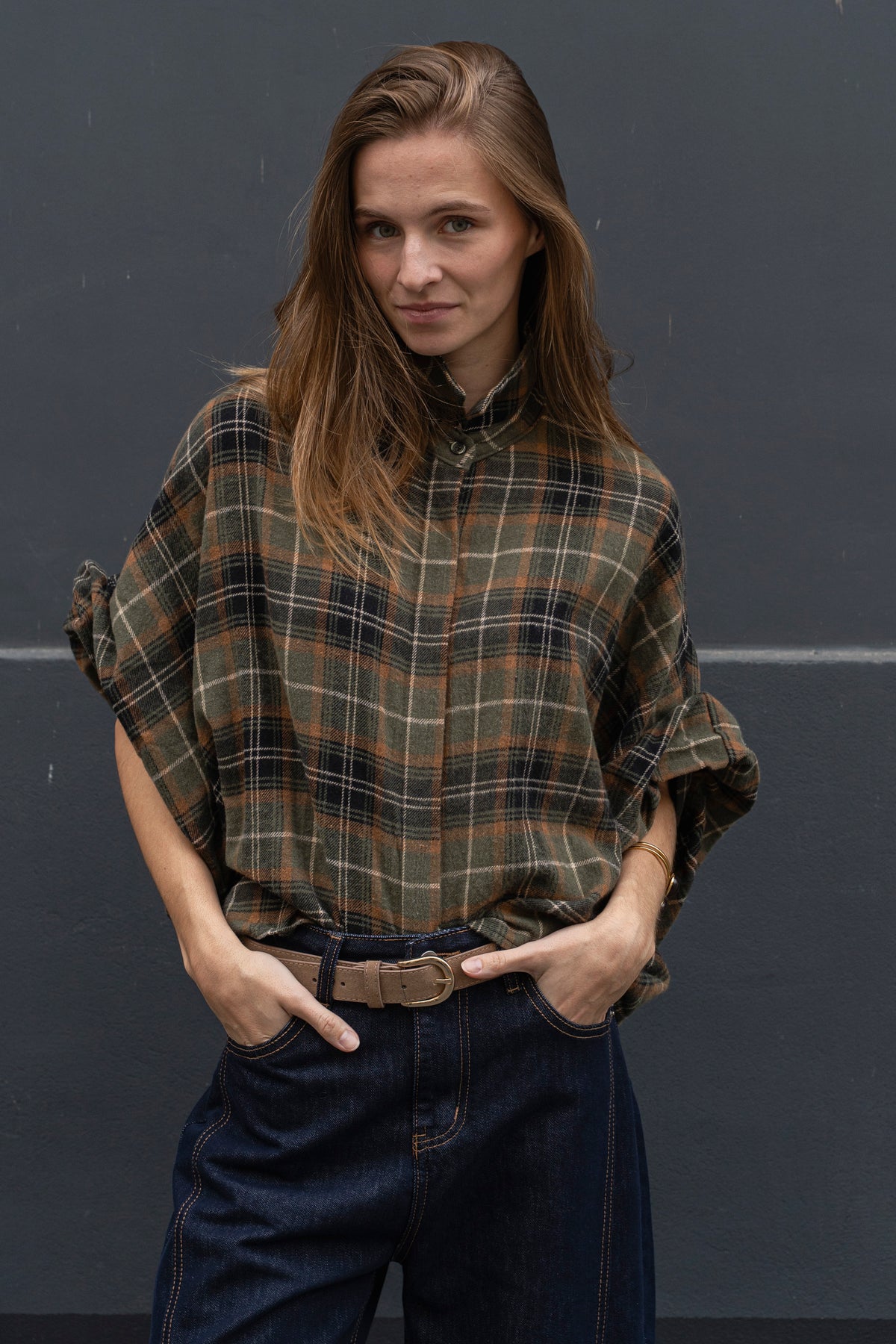 Jady Check Balloon Jacket