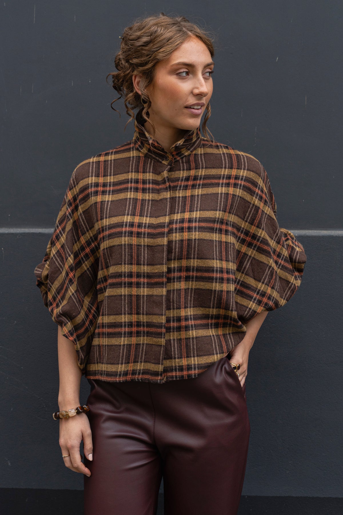 Jady Check Balloon Jacket