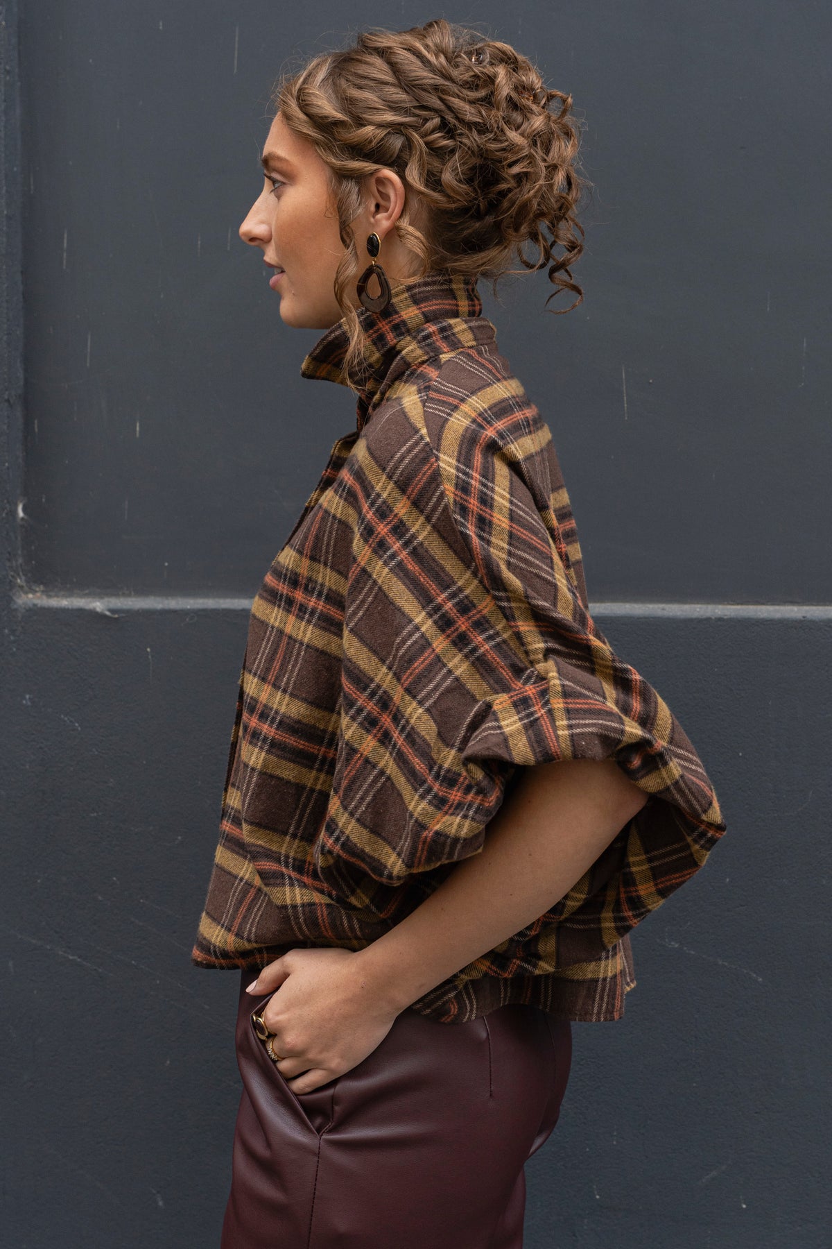 Jady Check Balloon Jacket