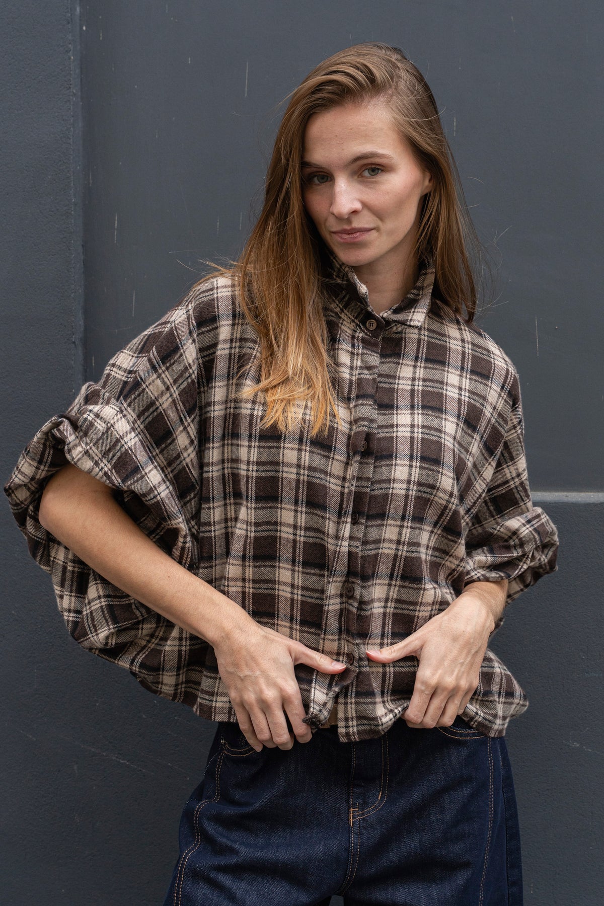 Jady Check Balloon Jacket