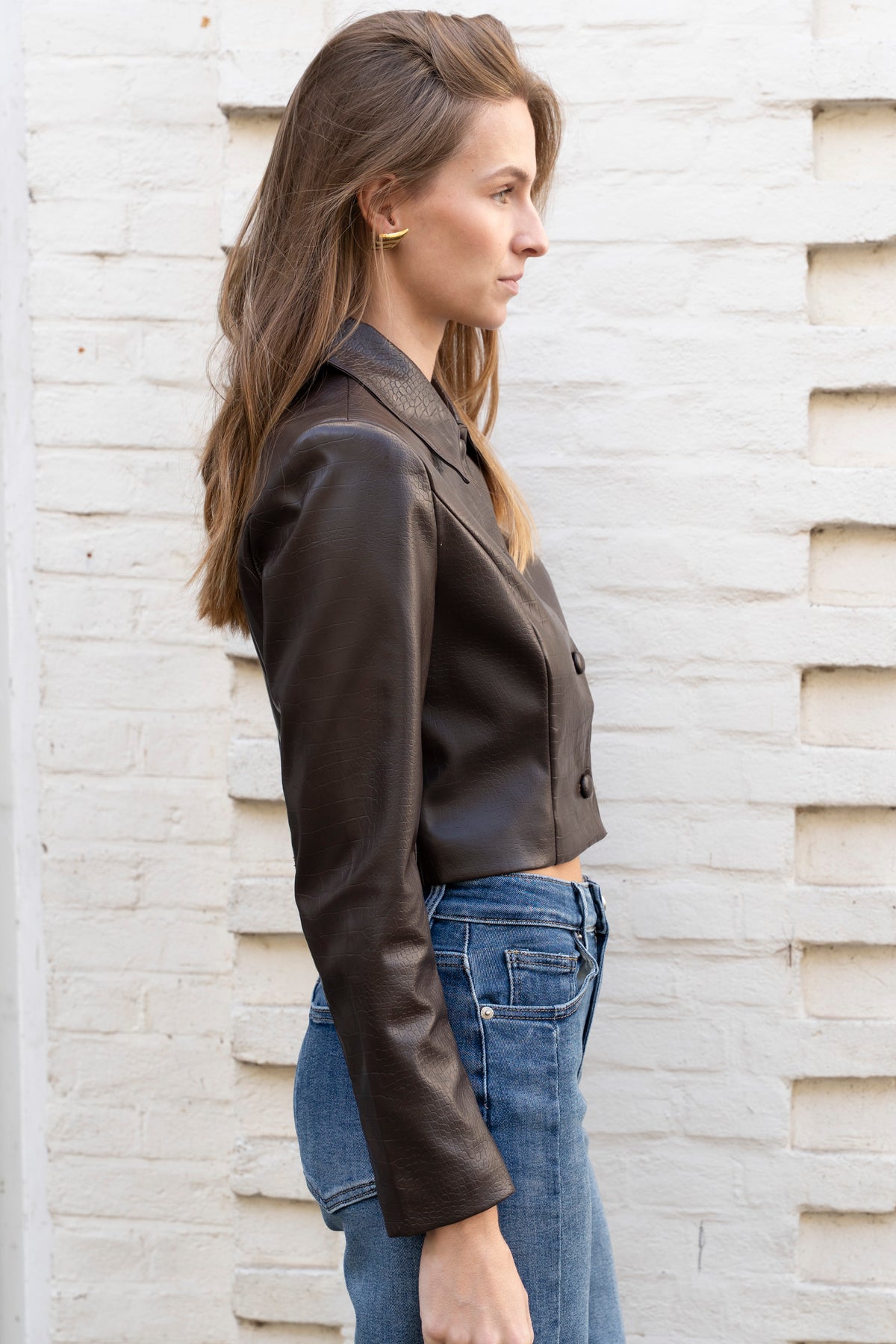 Croc Leather Jacket
